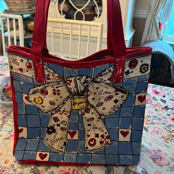 Brighton Bags Brighton Red And Blue Denim Heart Tote Poshmark